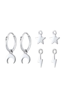 Elli Dames Hanger Set Astro Maan Ster Bliksem in 925 Sterling Zilver Verguld