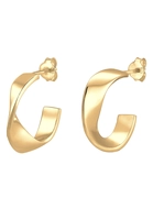 Elli Creolen Hanger Geo Gedraaid in 925 Sterling Zilver Verguld