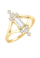 Elli PREMIUM Dames Verloving Liefde Vintage met Topaas Edelsteen in 925 Sterling Zilver Gold Plated