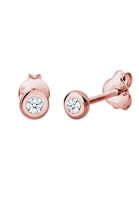 Elli DIAMONDS Dames Basic Stud Oorbellen met Diamant (0.06 ct.) in 925 Sterling Zilver