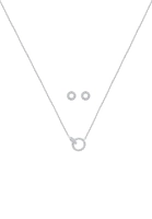 Elli Dames oorstekers Geo Set kristallen in 925 sterling zilver