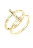 Elli Dames Ring Geo met Kristallen in 925 Sterling Zilver