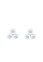 Diamore Paar Ohrstecker Kreis Trio Diamant (012 ct) 925 Sterling Silber