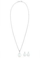 Elli DIAMONDS Dames Zoetwater Gekweekte Parel met Diamant (0.10 ct.) in 925 Sterling Zilver Wit