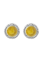 Nenalina Paar Ohrstecker Citrin Geburtsstein November Trend 925 Silber