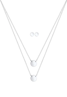 Elli Schmuckset Layer Kette Kreis Stecker Geo 925 Sterling Silber