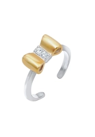 Elli Ring Kinder Schleife Swarovski Kristalle 925 Silber, Resizable, silber