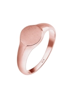 Elli Ring Siegelring Royal Matt Geo Basic Trend 925 Silber, Rosegold, 58, 58 mm, rosegold