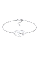 Elli dames hart wereldbol hanger in 925 sterling zilver