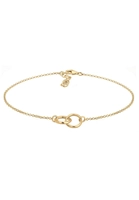 Elli Dames Enkelbandje Geo Cirkels Basic Minimal in 925 Sterling Zilver Gold Plated
