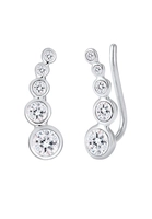 Elli Elli Oorbellen Dames Earclimber Geo met Kristallen in 925 Sterling Zilver