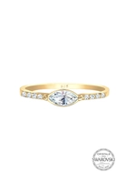 Elli Dames Engagement Elegant met Kristallen in 925 Sterling Zilver Goud