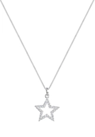 Elli Dames Ster Hanger Astro met Kristallen in 925 Sterling Zilver Wit