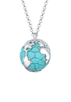 Elli Dames met een wereldbol Howlith in 925 Sterling Zilver