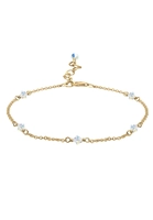Elli Dames Enkelbandje Klassiek met Kristallen in 925 Sterling Zilver