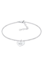 Elli Armband Erbskette Mum Wording Herz Pendant 925 Silber, 16 cm, silber,