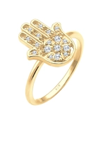 Elli Dames Hamsa Hand Boho met zirkonia-kristallen in 925 Sterling Zilver