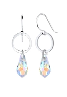 Elli Paar Ohrhänger Geo Kreis Tropfen Swarovski Kristalle 925 Silber