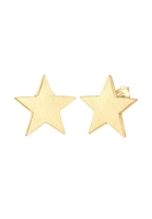 Elli Dames Studs Sterren Mat Astro Basic in 925 Sterling Zilver Verguld