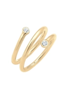 Elli Wrap Ring Geo met kristallen in 925 Sterling Zilver