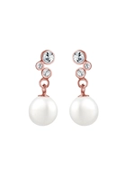 Elli Dames Oor Hanger Bruid Elegant met Kristallen en zoetwater gekweekte parel in 925 Sterling Zilver