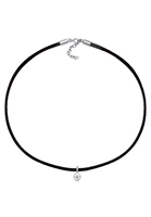 Elli Halskette Choker Velour Kugel Geo Basic 925 Sterling Silber, Schwarz, schwarz, 32