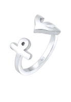 Elli Fingerring »Offen Anker Maritim Meer Verstellbar 925er Silber«