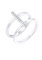 Elli Dames Ring Geo met Kristallen in 925 Sterling Zilver Zilver