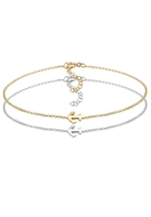 Elli Dames Set Anker Paar Vriendschap Bi-Color in 925 Sterling Zilver