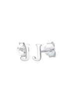 Elli Dames stud letter J initialen minimaal in 925 sterling zilver