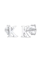 Elli Dames oorsteker letter K initialen minimaal in 925 sterling zilver