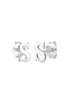 Elli Dames stud letter S initialen minimaal in 925 sterling zilver