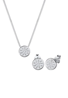 Elli dames ronde cirkel met zirkonia kristallen in 925 sterling zilver rose goud verguld