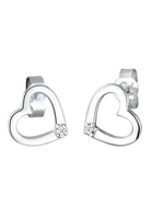 Diamore Paar Ohrstecker Herz Liebe Diamant (004 ct) 925 Silber