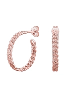 Elli creool gevlochten braided trend blogger 925 zilver rosegoud
