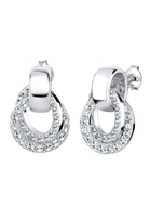Elli Dames cirkel rond glamour met kristallen in 925 sterling zilver