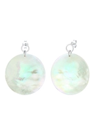 Elli Dames Oorbellen met parelmoer schijfje Elegant Trend in 925 Sterling Zilver