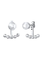 Elli Paar Ohrstecker Stecker Ear Jackets Kugeln gehämmert 925 Silber