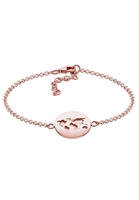 Elli globe plaat hanger reizen in 925 sterling zilver rose gold plated