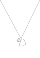 Elli dames hart solitaire symbool met kristallen in 925 sterling zilver rose gold-plated