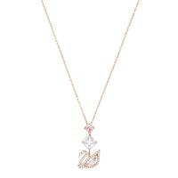 swarovskisieraden Swarovski 5473024 - Dazzling Swan Necklace Y - Rosékleur - Ketting