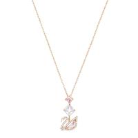 swarovskisieraden Swarovski 5473024 - Dazzling Swan Necklace Y - Rosékleur - Ketting