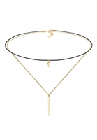 Elli Dames Choker Laagje Nylon Geo Look in 925 Sterling Zilver
