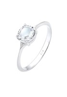Elli Fingerring Solitär Rund Verlobung Swarovski Kristalle Silber