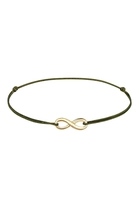 Elli dames met infinity symbool groen nylon lint in 925 sterling zilver verguld