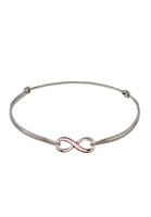 Elli dames met infinity symbool groen nylon lint in 925 sterling zilver verguld