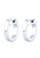Elli DIAMONDS Dames Creoolse Basisdiamant (0.03 ct.) in 925 Sterling Zilver