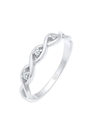 Elli Diamantring Knoten Unendlich Diamant (006 ct) 925er Silber