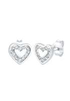 Elli kinderhartje met kristallen in 925 sterling zilver