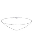 Elli Collierkettchen Choker Layer Look Kugelkette Herz Trend 925 Silber